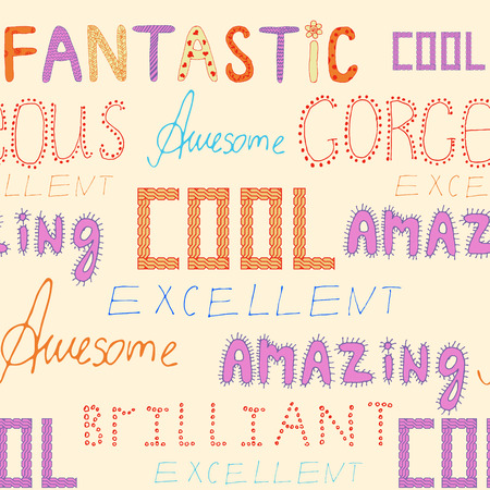 seamless vector pattern with different compliments on light backgroundのイラスト素材