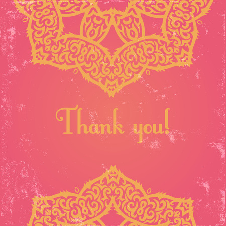 template of elegant greeting card with "thank you" textのイラスト素材