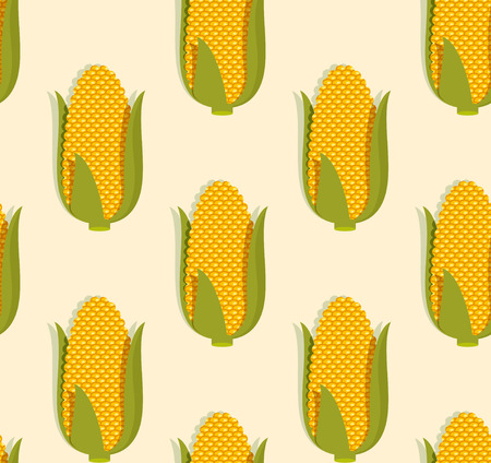 vector seamless pattern of tasty yellow cornのイラスト素材