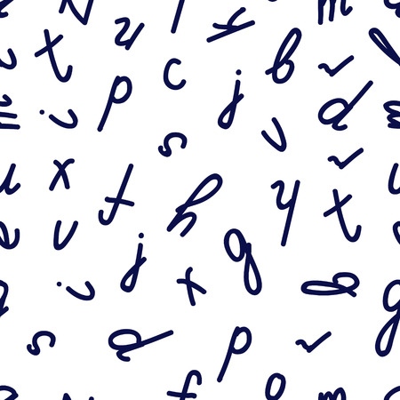 funny hand written letters arranged as a vector seamless pattern