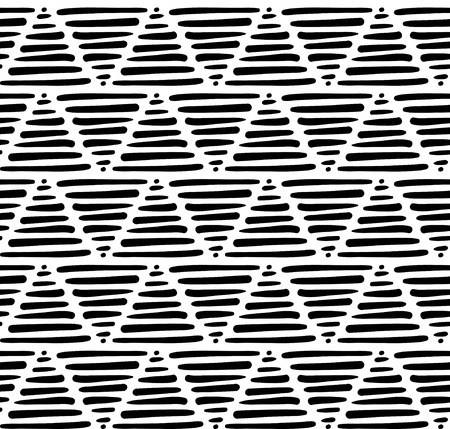 vector seamless pattern in minimalist style with hand drawn triangles on isolated backgroundのイラスト素材