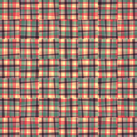 vector seamless pattern with checkered print in distroted tartan styleのイラスト素材