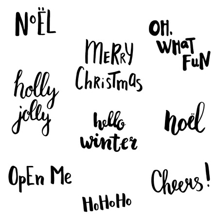 send of hand written lettering with Christmas related textのイラスト素材