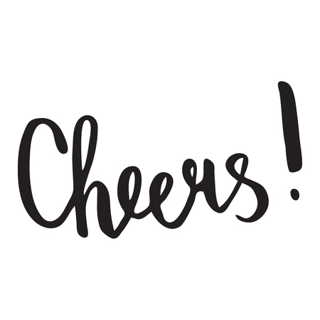 vector hand written lettering text Cheers on isolated backgroundのイラスト素材