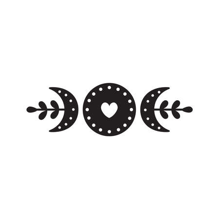 vector illustration of tribal moon with floralsのイラスト素材