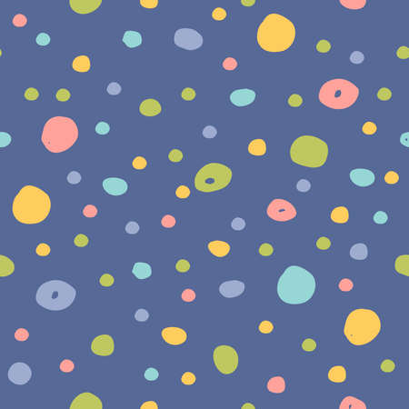 vector seamless pattern with funny textured dots