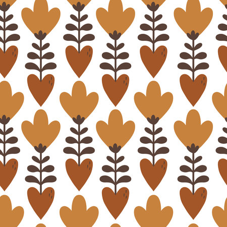 vector seamless boho easter pattern with flowersのイラスト素材