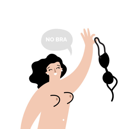 vector illustration of a woman without braのイラスト素材