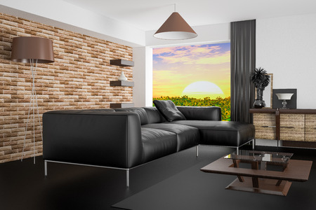 modern interior design, 3d illustration