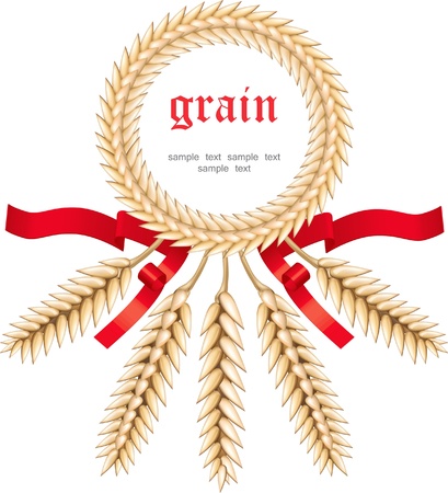 Stylized ears of wheat, label のイラスト素材