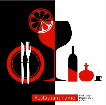 Black   red menu for cafe, restaurantのイラスト素材