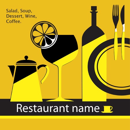 yellow restaurant menuのイラスト素材