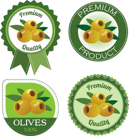  Olives labels collectionのイラスト素材