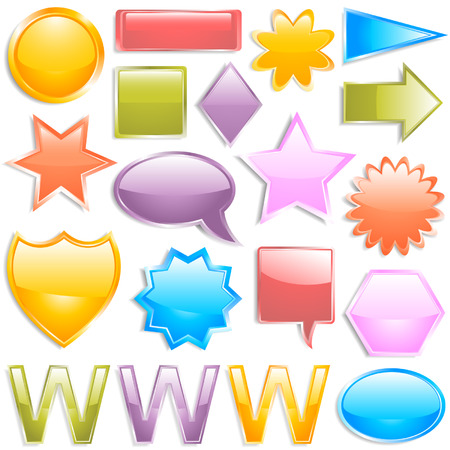 Colorful glossy web elementsのイラスト素材