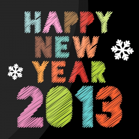 Happy new year 2013 vintage posterのイラスト素材