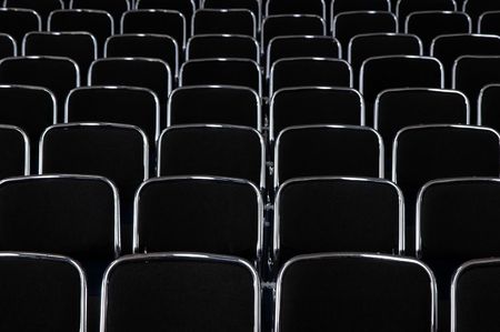 background of black business chairsの写真素材