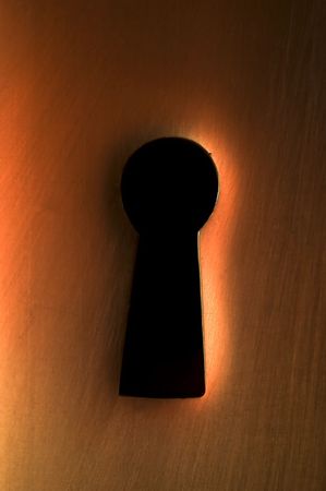 keyhole surrounded by a red colorの写真素材