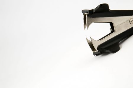 Staple Remover isolated on white background, bottom right cornerの写真素材