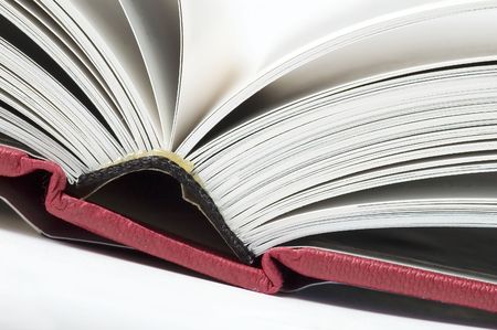 Open book with red cover