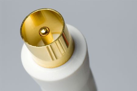 white coaxial cable for televisionの写真素材