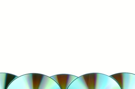 pieces of compact discs isolated on white backgroundの写真素材