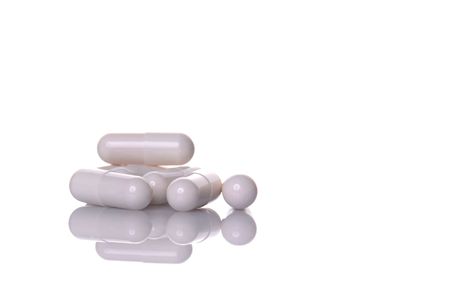 Bunch of pills isolated on white background