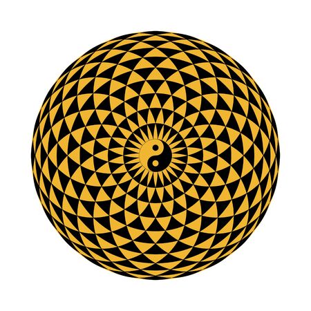 torus with yin yang, sacred geometryのイラスト素材