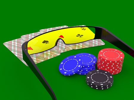 Rendered with shadows on green backgroundの写真素材