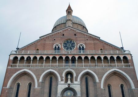 view of top part St.Antoine cathedral in Padova, Italy の写真素材