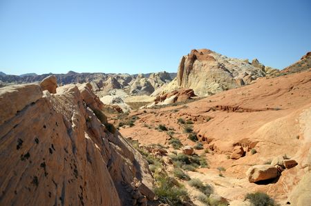Beautiful Red Rock Formations of Nevada's Valley of Fire State Park, near Las Vegasの写真素材