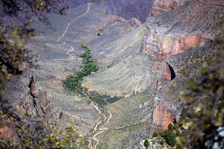 Views of trail in The Grand Canyon,South Rim.の写真素材