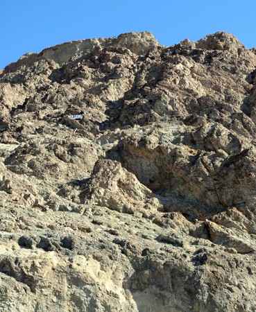 Badwater Basin in Death Valley showing see levelの写真素材