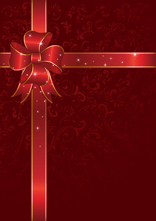 Bow and ribbon wrapping paper sheet, illustrationのイラスト素材