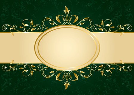 Background with decorative golden template, illustrationのイラスト素材