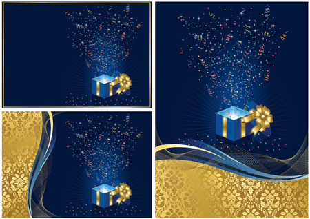 Open magic Gift box, illustrationのイラスト素材