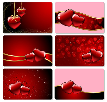 Set of Valentine's cards, illustrationのイラスト素材