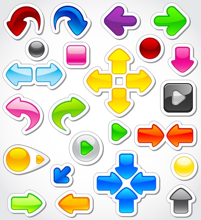 Set of colorful web elements, illustrationのイラスト素材