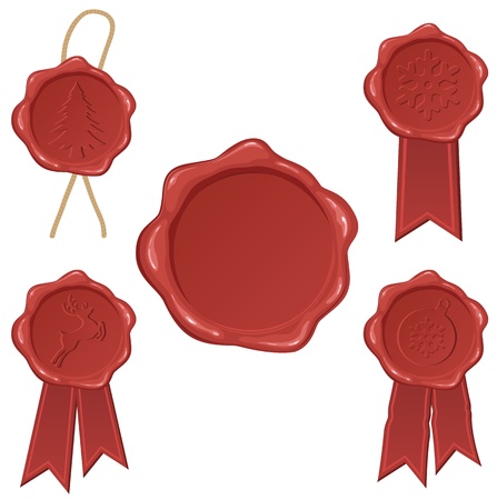 Wax seals collection, illustrationのイラスト素材