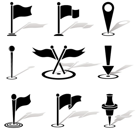 Set of black labels icons, illustrationのイラスト素材