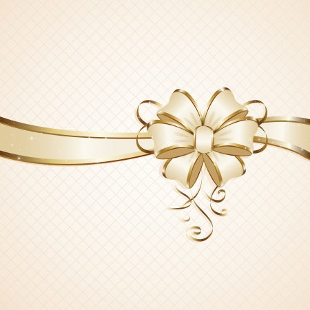 Gift bow on beige background, illustration  のイラスト素材