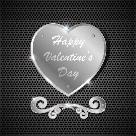 Iron heart on a dark background, illustration のイラスト素材