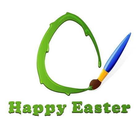 The painted Easter egg with the Brush, illustrationのイラスト素材