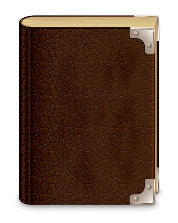 Old leather book, isolated on white background, illustration のイラスト素材