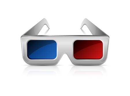 3D glasses isolated on white background, illustration のイラスト素材