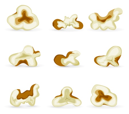 Set of pop corn isolated on white background, illustration のイラスト素材