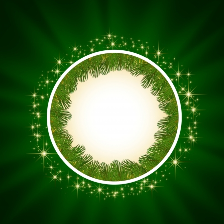 Green abstract background with shining stars, illustration のイラスト素材
