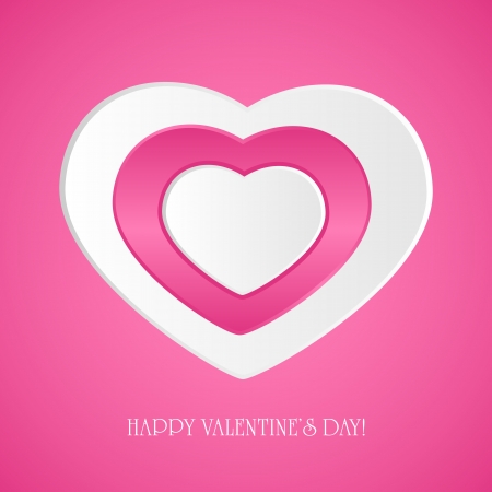 Pink valentines background with paper hearts, illustration のイラスト素材