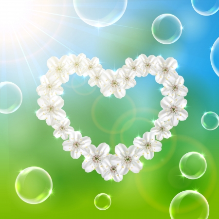 Flower in the form of heart, illustration のイラスト素材