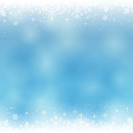 Blue Christmas background with white snowflakes and stars, illustration のイラスト素材
