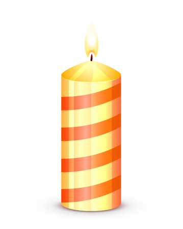 Burning candle isolated on white background, illustration.のイラスト素材